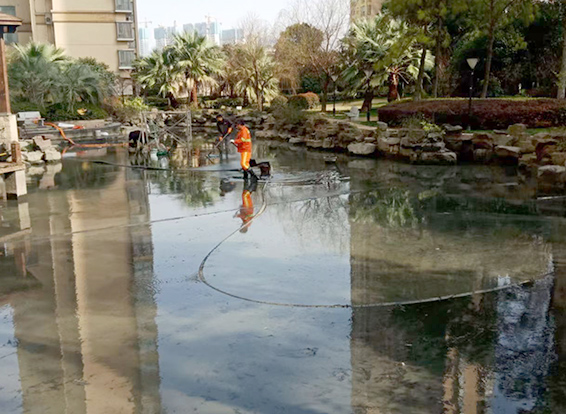 陇县景观池淤泥清理